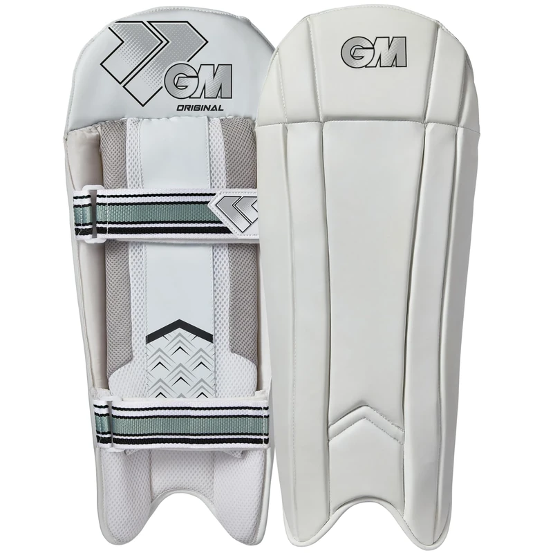 GM | Cricket Wicket Keeper Keeping Pads | Original | PU Facing with High Density Foam Filling | Comfort Mesh Instep | Adult | Approx 1.065 kg per Pair | 1 Pair | White with GM Logo | Gunn & Moore