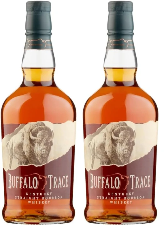 Buffalo Trace Kentucky Straight Bourbon Whiskey, 70cl, ABV 40% - Ideal partner in Old Fashioned Cocktail (Pack of 2)