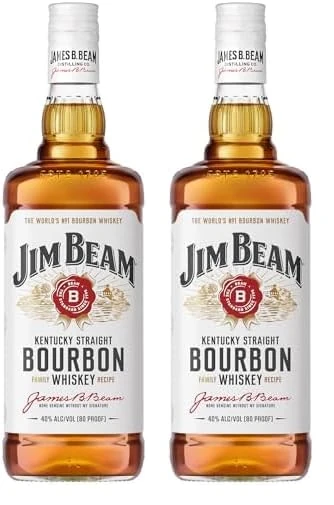 Jim Beam White Kentucky Bourbon Whiskey 1L (Pack of 2)