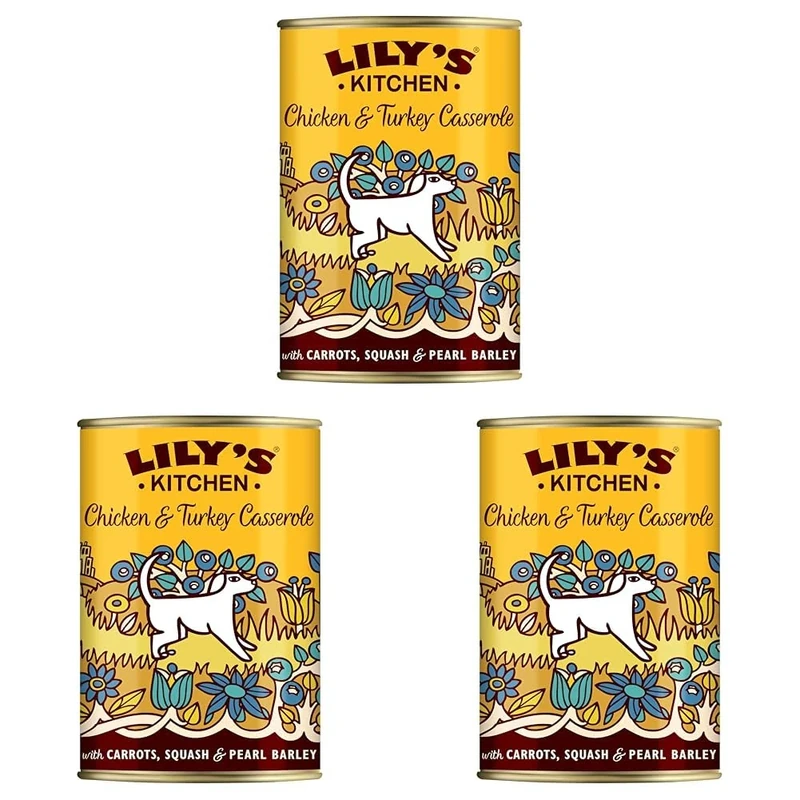 Lily's Kitchen Natural Adult Wet Dog Food Tin Chicken & Turkey 6 x 400g (Pack of 3)