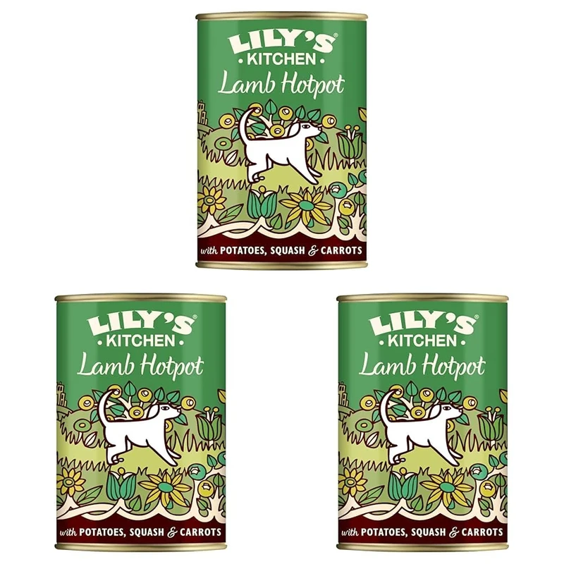 Lily's Kitchen Natural Adult Dog Food Wet Tins - Lamb Hotpot - Complete Meal Recipes (6 Tins x 400g) (Pack of 3)