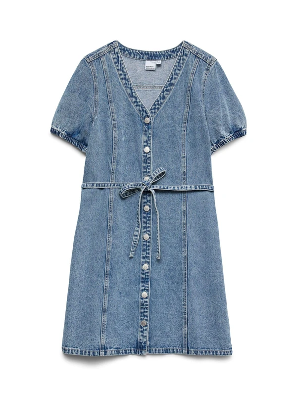 VERO Moda Female Denim Dress VMJANET Short Dress, Light Blue (Light Blue Denim), S
