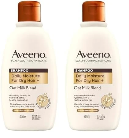 Aveeno hydrating oat milk scalp soothing shampoo for dry hair 300ml (Pack of 2)