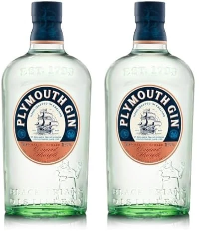 Plymouth Original Botanical Dry Gin | 41.2% ABV | 70cl |Crafted with 7 Hand Picked Gin Botanicals | Smooth Dry Gin | Distilled in England's Oldest Working Gin Distillery (Pack of 2)