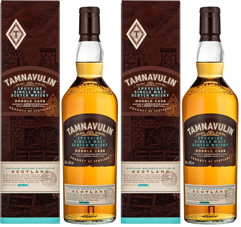 Tamnavulin Speyside Single Malt Scotch Whisky Double Cask, 70cl (Pack of 2)