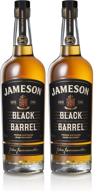 Jameson Black Barrel Blended Irish Whiskey with Giftbox | 40% ABV | 70CL | Triple Distilled Irish Whiskey | Single Malt and Small Batch Grain Blended Whiskey | Notes of Spices and Vanilla (Pack of 2)