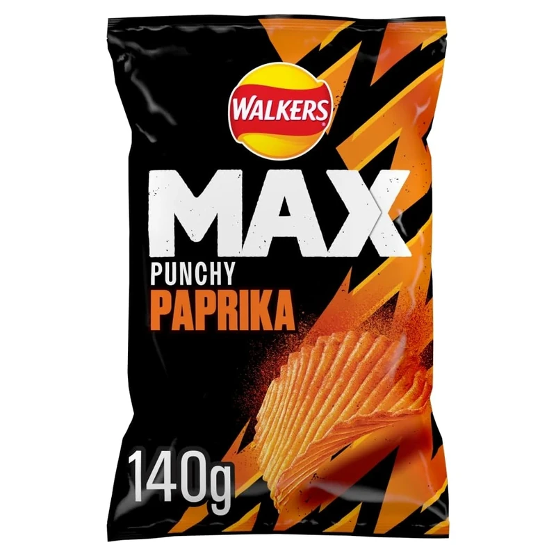 Walkers Max Paprika 140G (Pack of 10)