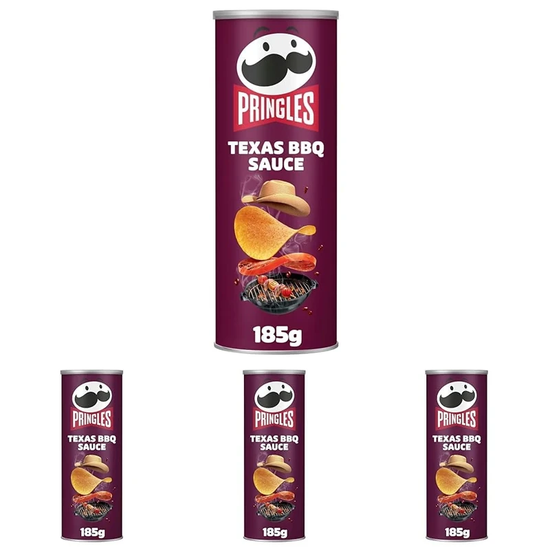 Pringles Texas BBQ Sauce Crisps 185g (Pack of 4)