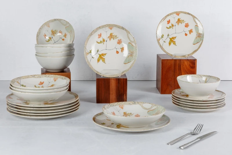 Cosy & Trendy Farfalla Stoneware Dinner Set, 24 Pieces, 6 Pieces
