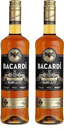 BACARDÍ Limited Edition ‘Major Lazer’ Rum, Premium Gold Rum, Perfect for Cocktails, 40% ABV, 70cl / 700ml (Pack of 2)