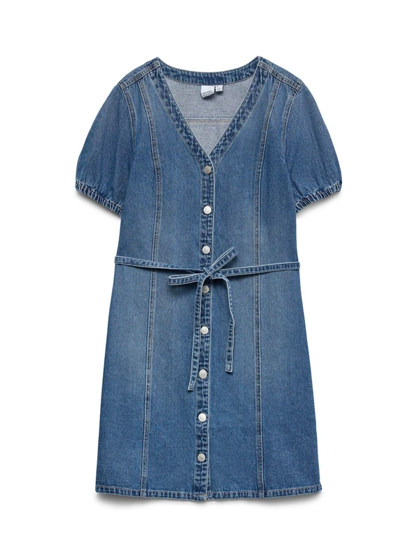 VERO Moda Female Denim Dress VMJANET Short Dress, Medium Blue (Medium Blue Denim), XL