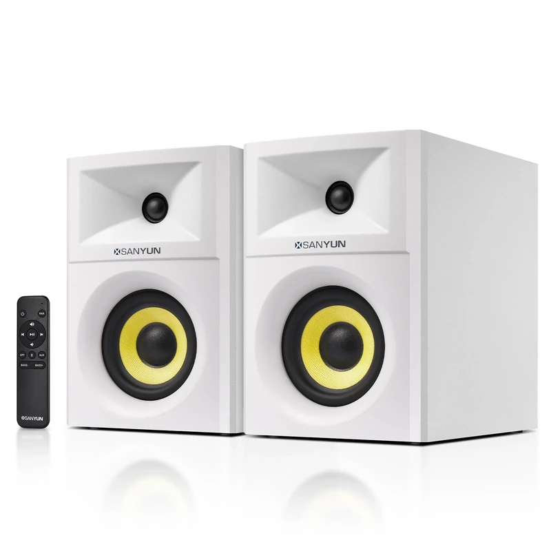 Sanyun SW205 4" Bookshelf Speakers - 80W, Bluetooth 5.4, Surround
