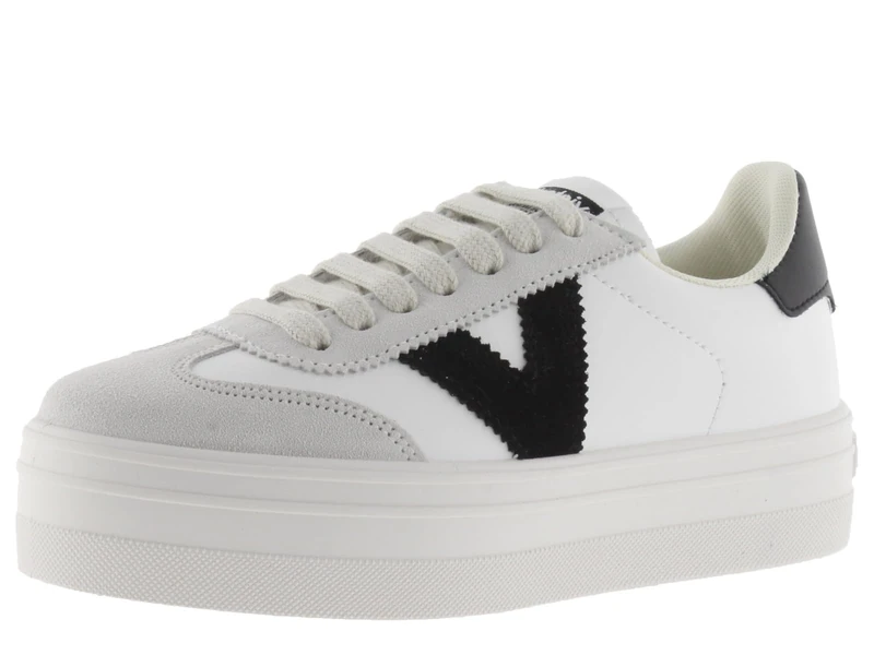 victoria Barcelona Ciclista Leather Effect Low-Top Trainers & Platform & Color & Split Leather Pieces 1092173 for Women Negro 40