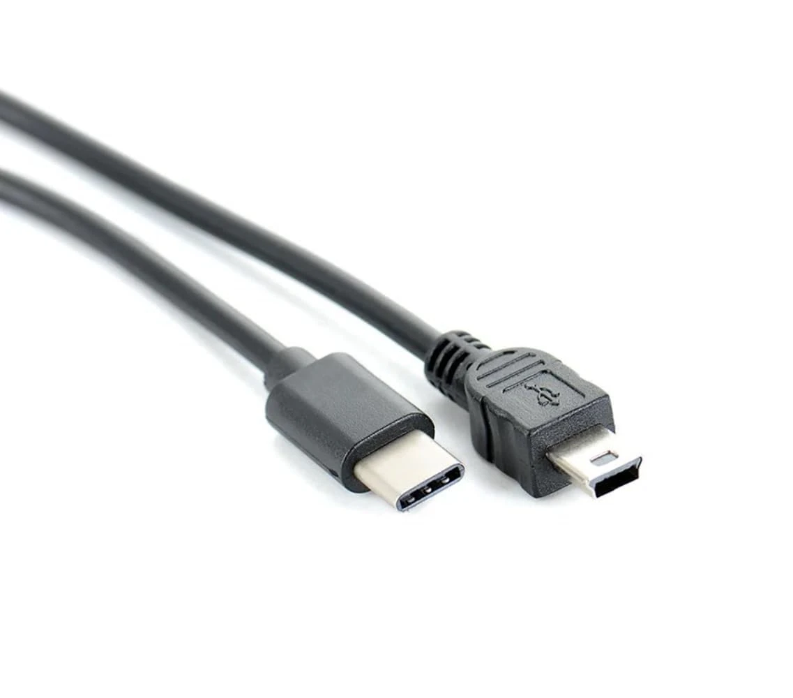 USB C to Mini USB Cable (Mini USB to Type C) - Works with Camera, Camcorder, SAT NAV, MP3/Media Player, Power Bank, Portable Speaker, Mobile, Tablet, eBook reader, Portable Hard Drive and more - 50cm