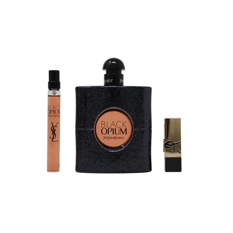 Yves Saint Laurent Black Opium Eau de Parfum 90ml Gift Set 2024 (Contains 90ml EDP, 10ml Travel Spray and Mini Lipstick)
