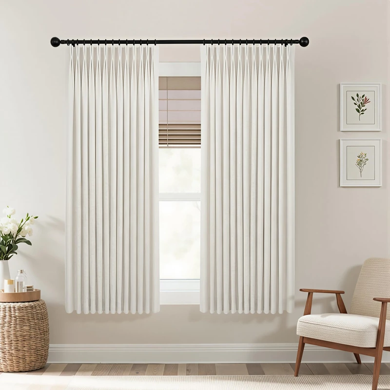 Natural Short Blackout Curtains 42x54 Inches Long for Bathroom Kitchen