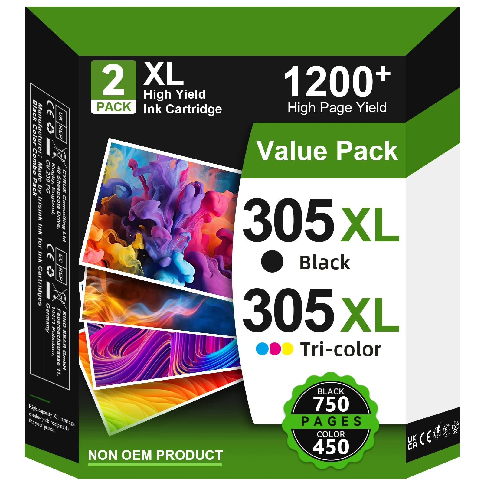 305XL Ink Cartridges High Yield Replacement for HP 305 Ink Cartridges Black and Colour, Printer Ink 305 XL for HP DeskJet 2700 2710 2720 2720e Plus 4100 4120 Envy 6000 6010 6020 6030 6032 Pro 6400
