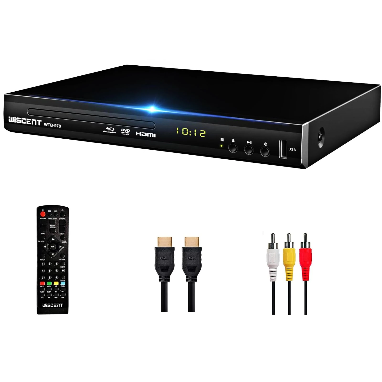 Blu Ray DVD Player, Full HD 1080P Blue Ray Player Play Multi Region DVDs & Region B/2 BluRay DVD Players UK, Support USB Flash Drive, Blu-ray Player with HDMI AV Coaxial Output