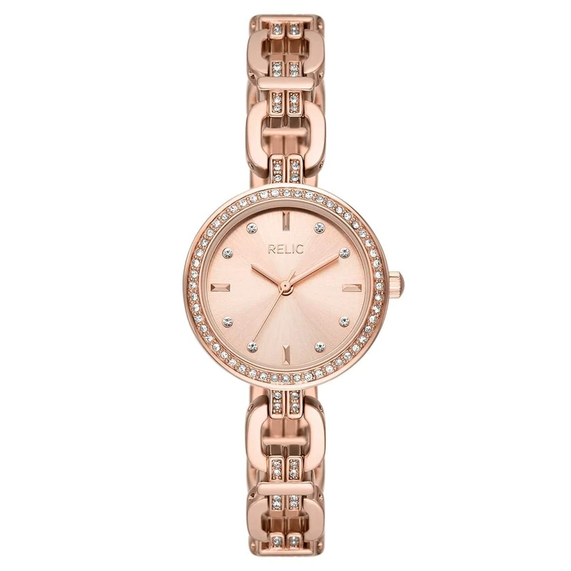 RELIC Women's Queen's Court Three-Hand Date, Rose Gold-Tone Alloy Watch, ZR12163