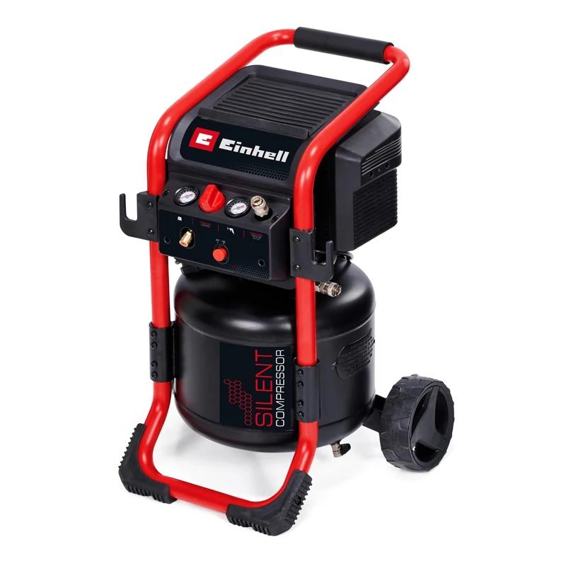 Einhell 24L Silent Air Compressor - 1500W, 240V, 10 Bar, 116 PSI, Oil-Free Service-Free Motor, 70 dB, 240 l/min Intake - TE-AC 240/24 Whisper Quiet Air Compressor for Workshops with 3 Year Warranty