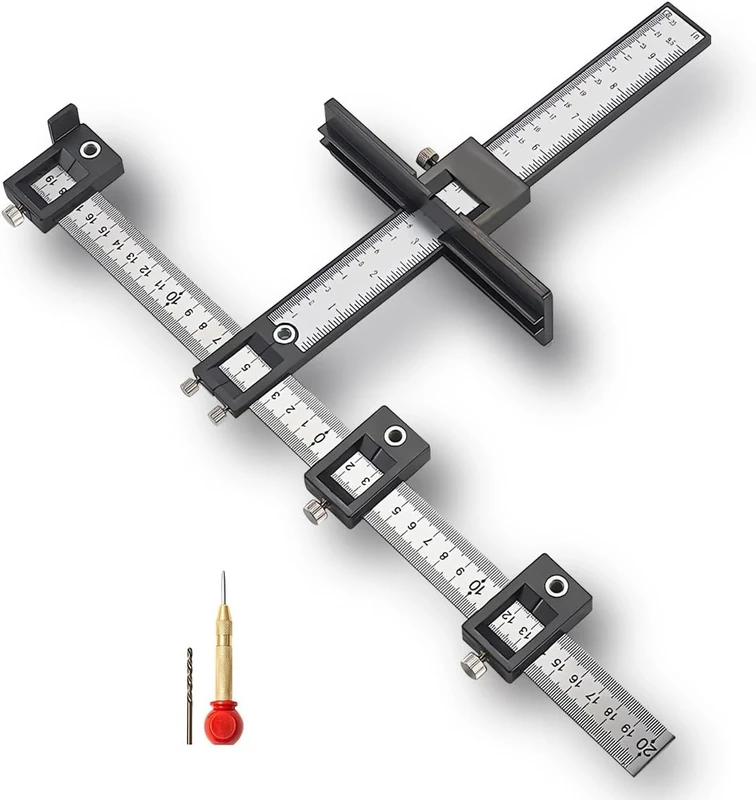 Wenrecu Punch Locator Drill Guide - Cabinet Jig, INCH & METRIC Scales