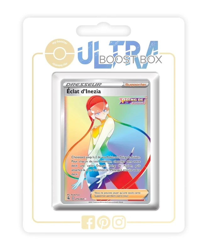 Éclat d’Inezia (Elesa's Sparkle) 275/264 Shiny Rainbow Trainer Fusion Strike - my-booster X Écarlate et Violet 8 - Poing de Fusion Box of 10 Pokemon French Cards