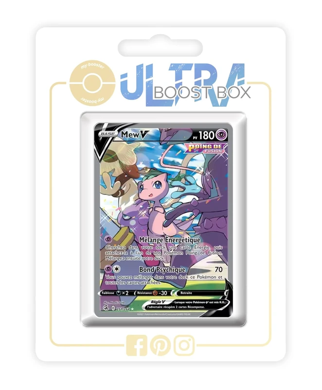 Mew V 251/264 Alternative Shiny Pokémon Gallery Fusion Strike - my-booster X Écarlate et Violet 8 - Poing de Fusion Box of 10 Pokemon French Cards