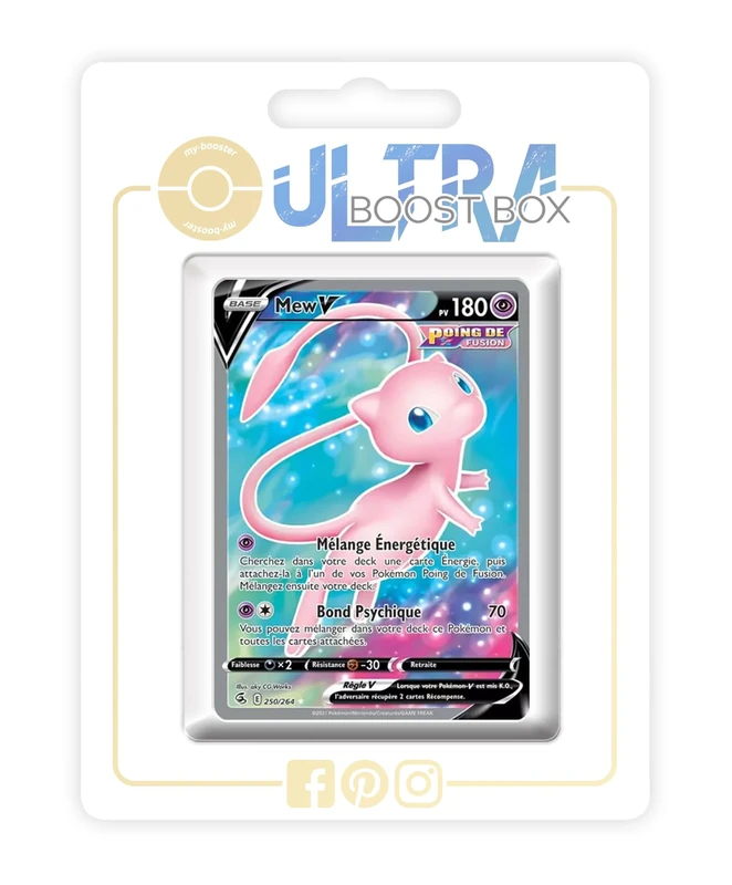 Mew V 250/264 Full Art Fusion Strike - my-booster X Écarlate et Violet 8 - Poing de Fusion Box of 10 Pokemon French Cards