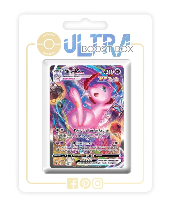 Mew VMAX 269/264 Alternative Shiny Pokémon Gallery Fusion Strike - my-booster X Écarlate et Violet 8 - Poing de Fusion Box of 10 Pokemon French Cards