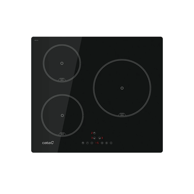 CATA Induction Plate IB 6403 E2 BK with 3 Cooking Zones Booster Function Touch Control 3 Cooking Functions Auto Connectivity 9 Power Levels Security Lock Width 59 cm Colour Black