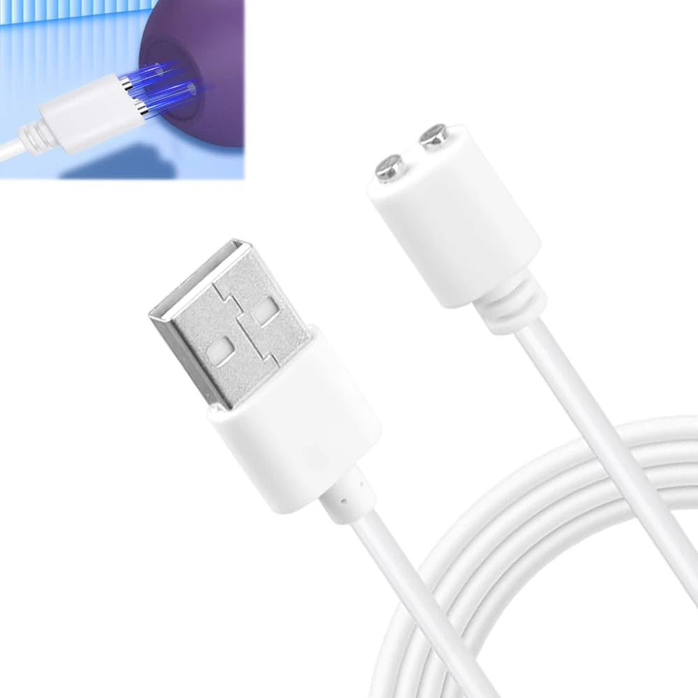 PMTFUMY Magnetic USB Charger Cable ， Replacement Charging Cord with Strong Magnet for Wireless Massagers & Smart Devices ， 7mm Dual Pin, 0.8m Long-Lasting Safe Charging
