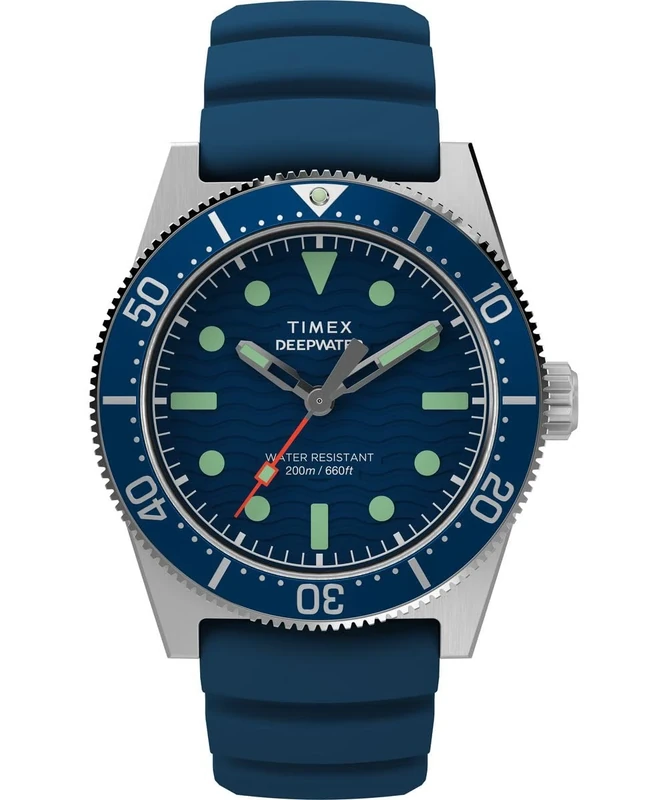 Timex Men's Analogue Quartz Watch with a Rubber Strap Deep Water Reef