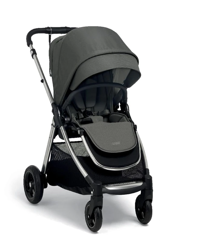 Mamas & Papas Flip XT3, Compact Pushchair, Stroller, Pram, One Handed Fold, Slim Frame, Lie Flat Seat, Large Hood, Newborn to 4 Years, Harbour Grey