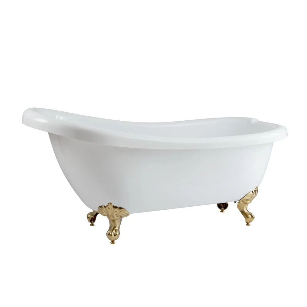 Milano Legend White 1710mm x 740mm Freestanding Slipper Bath Brass Ball Claw Feet