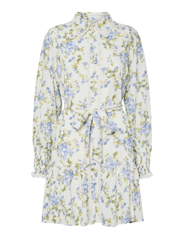 YAS Women's Yastilera tilera LS Shirt Dress S. Noos, Star White, 12