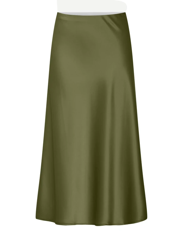YAS Women's Yaspella Hw Midi Skirt S. Noos, Olive Branch, L