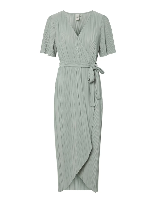 YAS Women's Yasolinda SS Midi Wrap Dress S. Noos, Chinois Green, 10