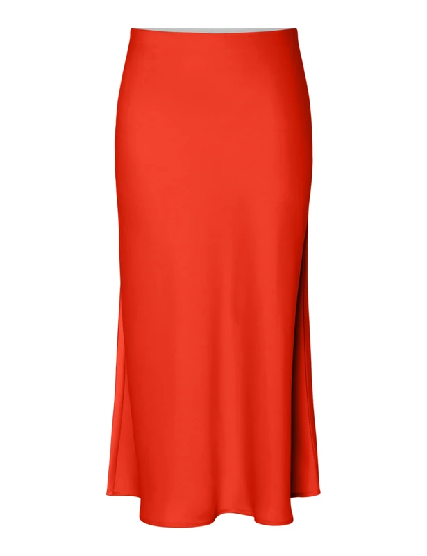 YAS Yaspella Hw Midi Skirt S. Noos, Cherry Tomato, S