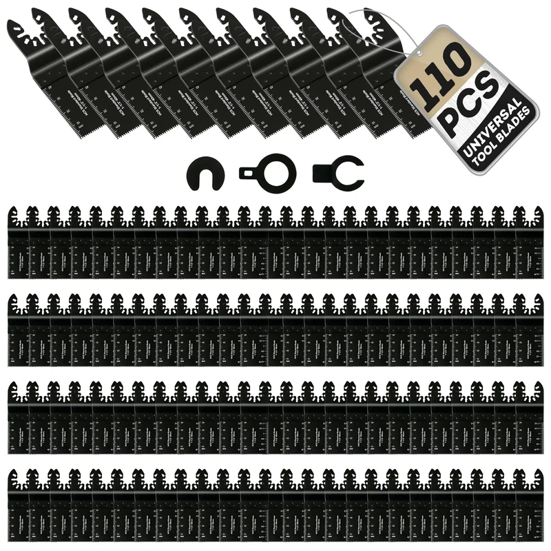 Coselena 110-Piece Multi Tool Blades Set – Heavy-Duty Oscillating Saw Blades for Wood, Plastic, and Soft Metal – Universal Fit for Precision Cutting with Most Oscillating Hand Tools