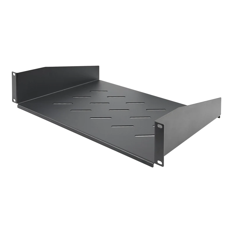 StarTech.com 2U Rack Shelf, 12" Mounting Depth, Vented Cantilever Tray for 19" AV/Network Equipment, 25lb Capacity, for Small Office/Home Office