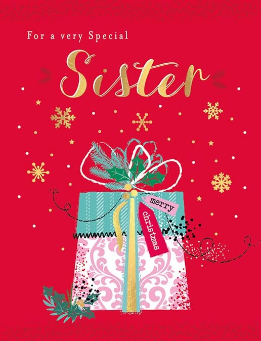 Piccadilly Greetings Christmas Card To a Special Sister Gift - 8 x 6 inches