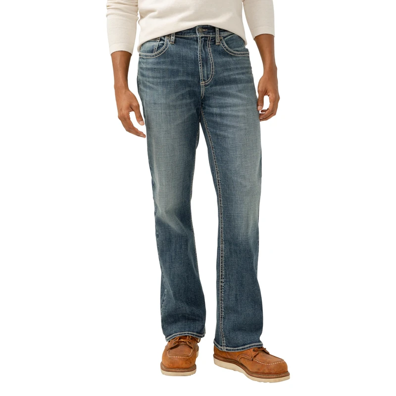 Silver Jeans Co. Men's Craig Classic Fit Bootcut Jeans, Dark Wash, 33W x 34L - Image 1