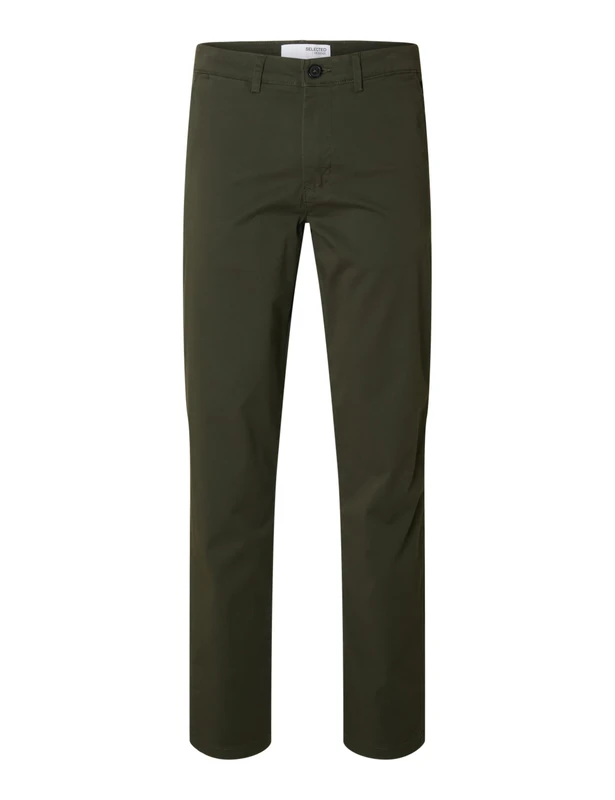 SELECTED HOMME Male Chino 196 Straight Flex, Forest Night, 33 W/32 L