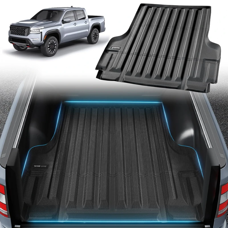 VEVOR Truck Bed Mat, Compatible with 2022-2024 Nissan Frontier, 5 FT Bed, TPE, Black, Thick & Heavy-Duty, All-Weather Protection, Non-Slip