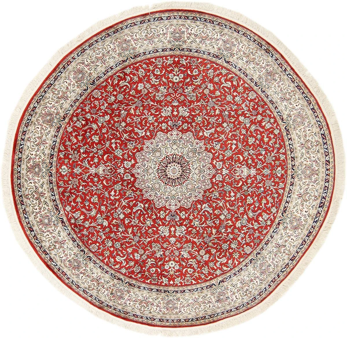 Nain Trading Kashmir Silk 212x208 Hand-knotted Oriental Rug Round Rug Carpet Silk India