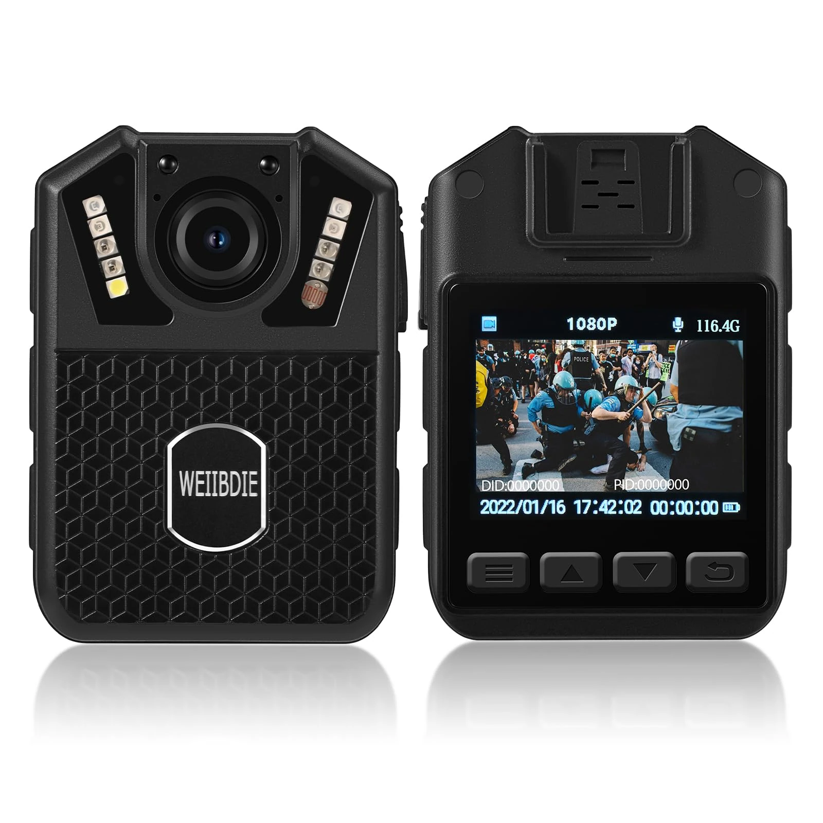 Body Camera with Audio and Video Recording,1080P,128G Memory,Night Vision,3000mah Battery Last 11-12 Hrs, Wearable Body Camera for Law Enforcement, Security Guard,Civilian