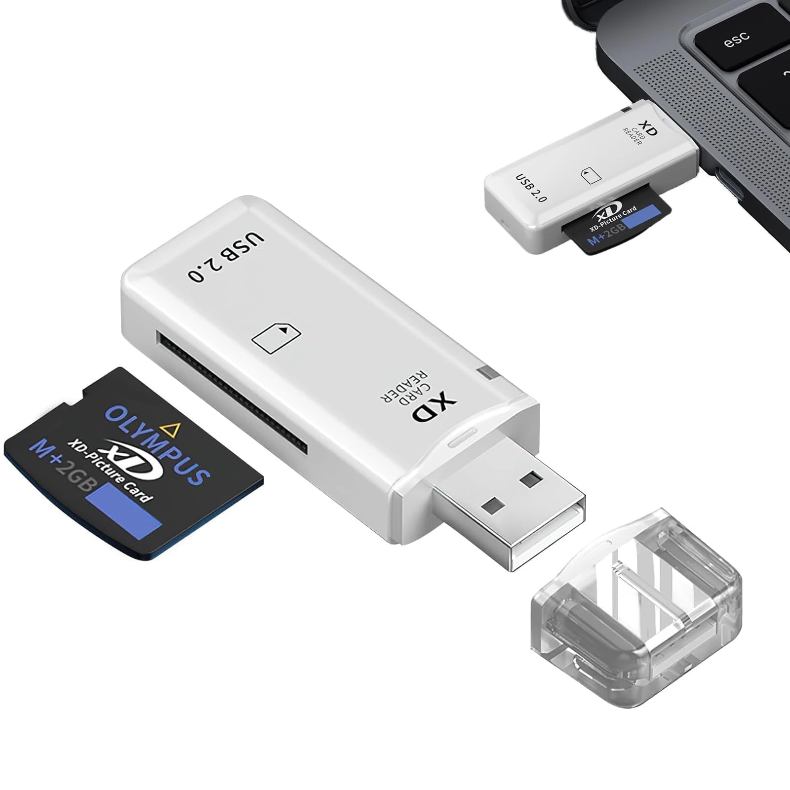 Ninnyi Usb 2.0 Xd Portable Flash Card Reader, Xd Picture Camera Card Reader for Windows Mac Os Linux Card Reader