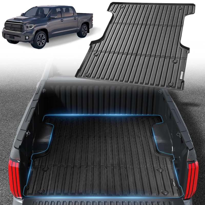 VEVOR Truck Bed Mat, Compatible with 2022-2024 Toyota Tundra, 5.5 FT Bed, Black, TPE, 64.9 x 61.0 x 1.8 inches, Prevent Slipping