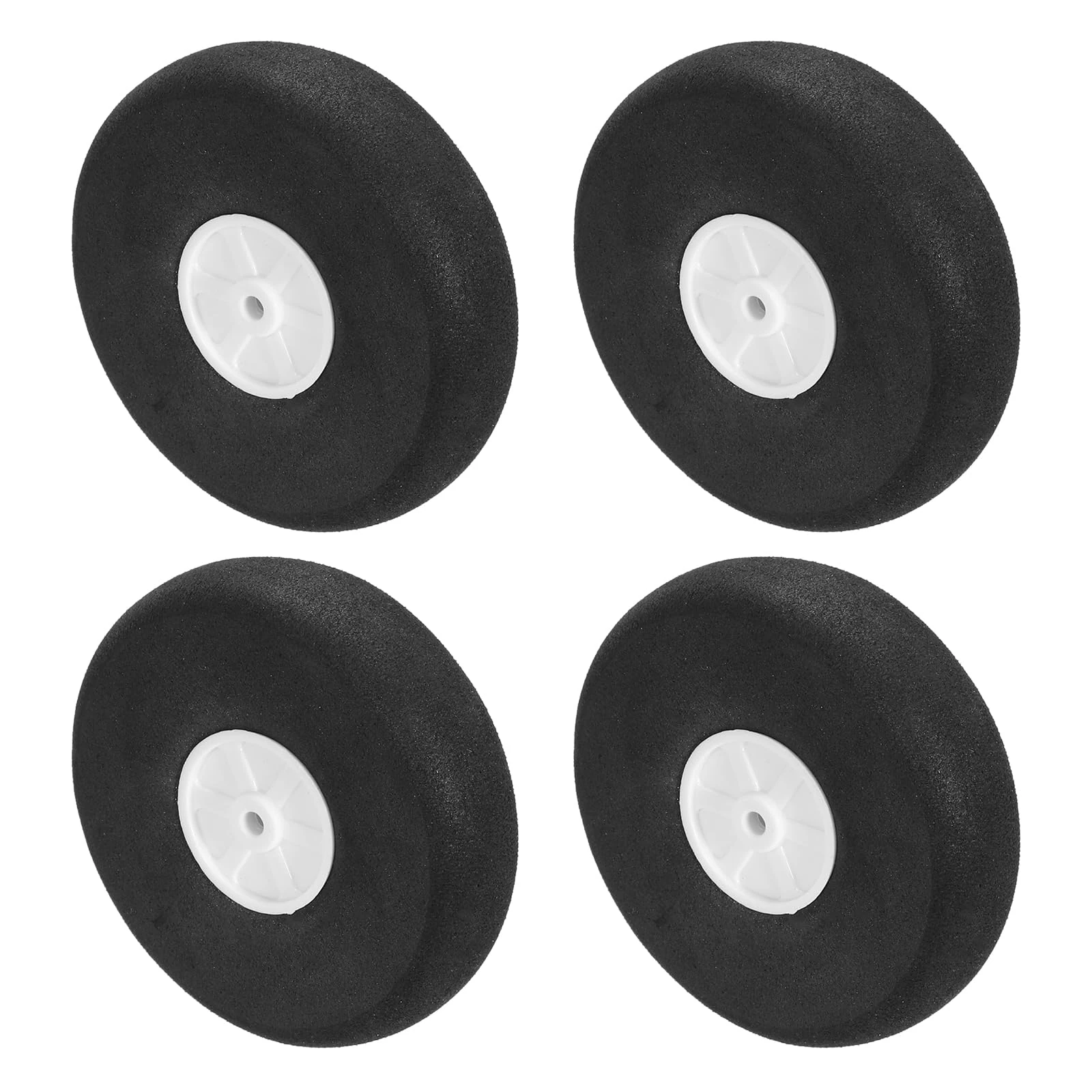 sourcing map RC Airplane Wheels 2.52" OD x 0.72" T Aircraft Sponge Wheels Foam Wheel Replacement for DIY RC Model Plane 4 Pcs