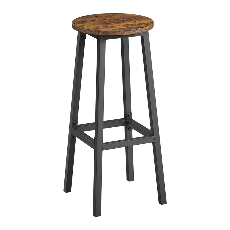 VASAGLE Bar Stools Set of 2, Round Metal Kitchen Stools